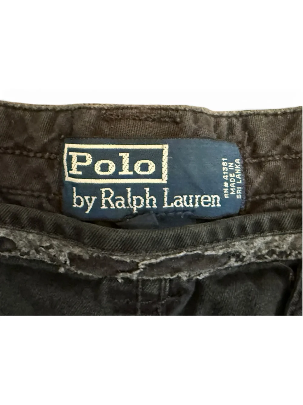 Vintage Y2K Polo Ralph Lauren Mens Cargo Shorts 36 Black Cotton Baggy